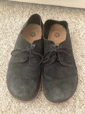 Birkenstock Gary lace up in black suede size 41